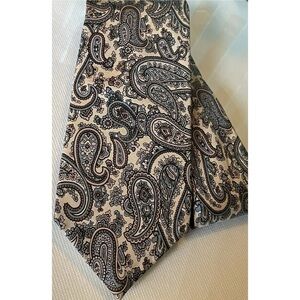 Gino Coyolli Designer Tie Beige Blue Brown Paisley Floral Print 3" x 54"